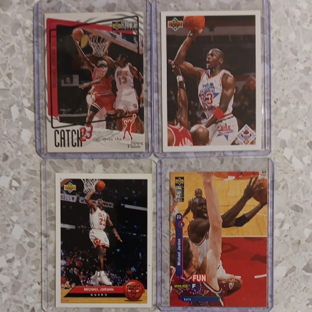 Michael Jordan Basketball Trading Card Set Of 4..  91-97 Years. Upper Deck